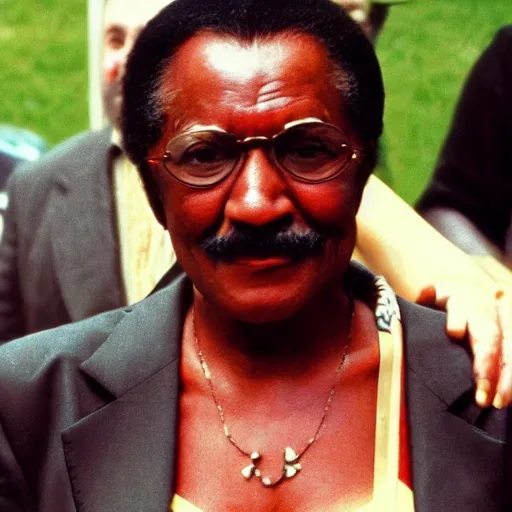 Image similar to a real world photo of talia al ghul as an old black man, 3 5 mm color photo 1 9 8 0