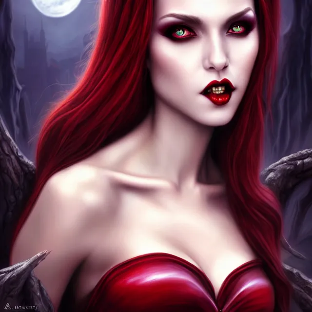Prompt: beautiful vampire queen, highly detailed, 4 k, hdr, smooth, sharp focus, high resolution, award - winning photo, artgerm, anne stokes, photorealistic