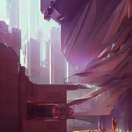 Image similar to neo brutralism, futuristic architectural art, colorful, hyperrealistic, cgsociety, octane render, 8k, realistic depth, 3D feeling, sunlight, shadows, reflections, romanticism, 3D, realistic depth, in the style of Akihiko Yoshida and Greg Rutkowski