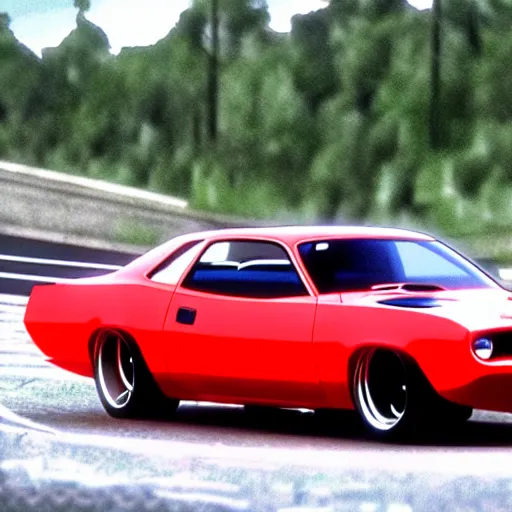 Image similar to plymouth cuda in initial d, anime still frame
