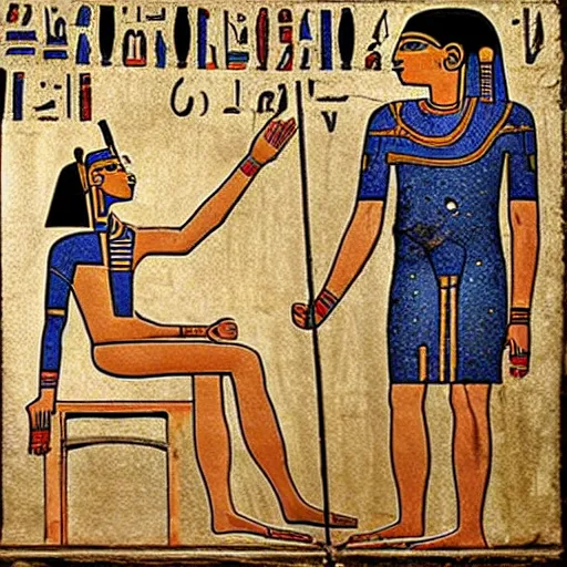 Image similar to robots in ancient egyptian art