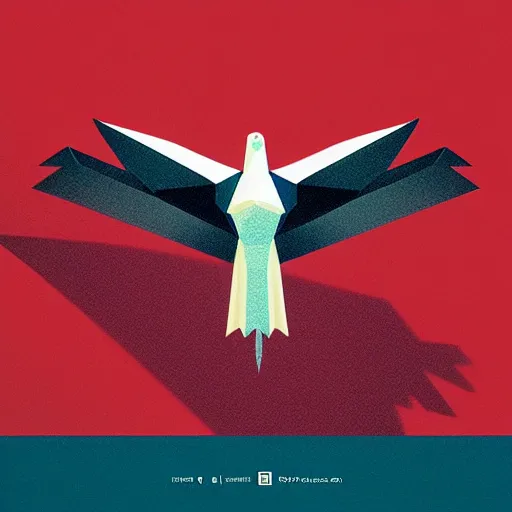 Image similar to low poly, vector, white eagle flying above an open book, icon, red background, cgsociety, artstation, octane render