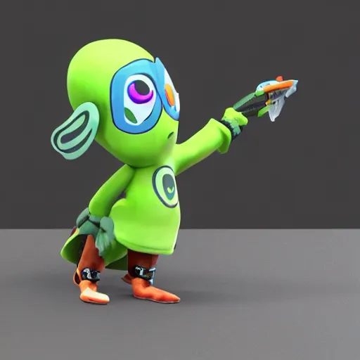 Image similar to 3 d render in the style of splatoon