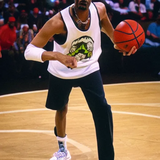 Image similar to Snoop Dogg playing basketball