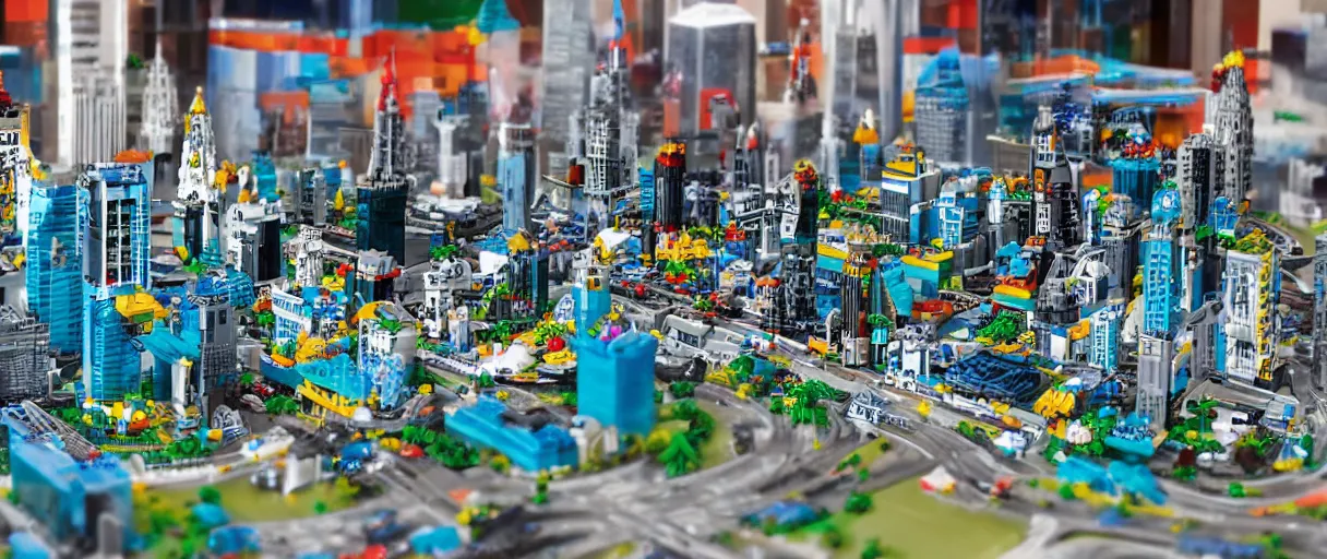Prompt: a futuristic lego city