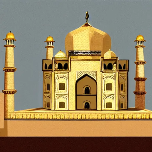 Image similar to a reconstruction of the cheese taj mahal made ot of cheese