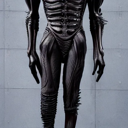 Image similar to giger hugo boss alien suit formal xenomorph