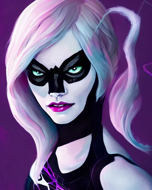 Image similar to portrait of Emma Stone as Spider-Gwen venom, art by lois van baarle and loish and ross tran and rossdraws and sam yang and samdoesarts and artgerm, middle shot, digital art, highly detailed, intricate, sharp focus, Trending on Artstation HQ, deviantart, unreal engine 5, 4K UHD image