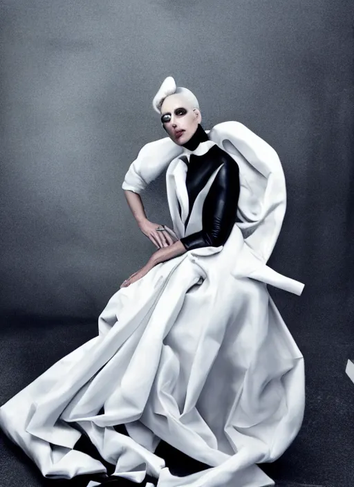 Prompt: lady gaga Balenciaga photoshoot 2049 by nick knight