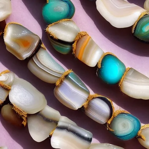 Image similar to banded agates that look like a tropical beach