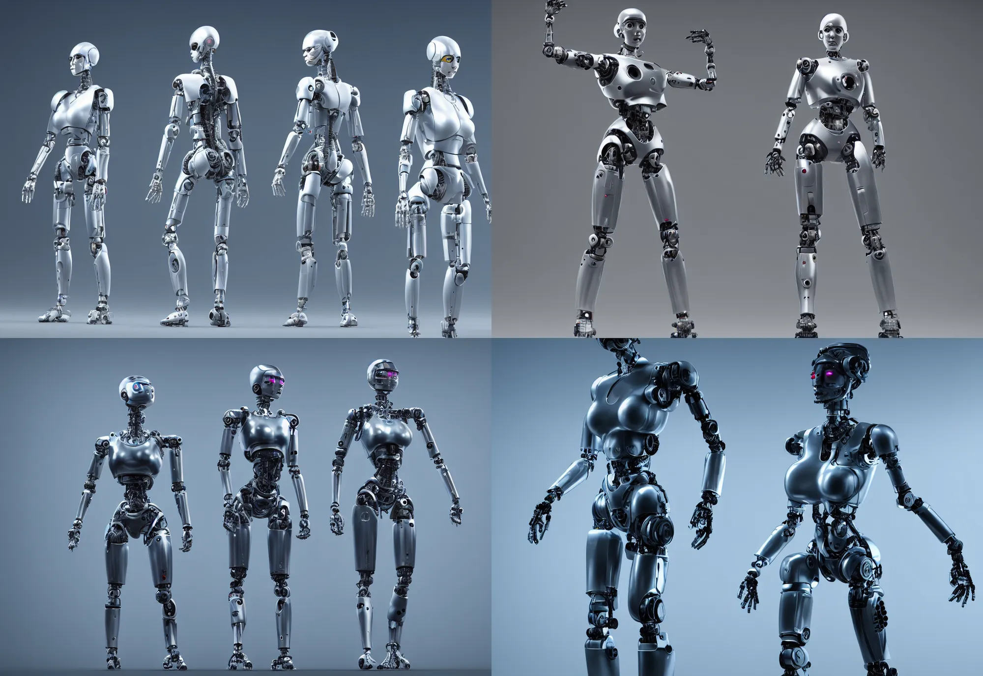 Prompt: female cyborg roboton, whole body, whole figure, character design, on the backgroud of realistic data center, proportional human body, octane render 8 k,