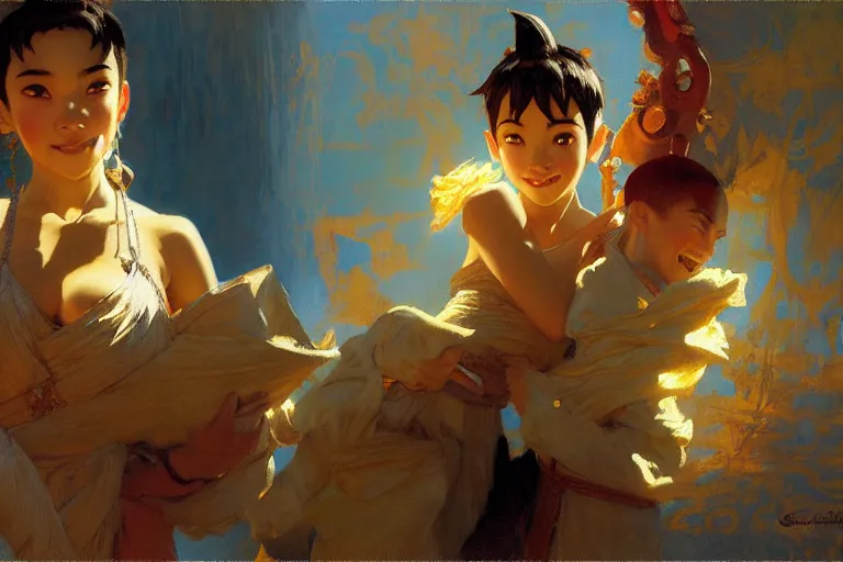 Image similar to atla, sunny, painting by gaston bussiere, craig mullins, j. c. leyendecker