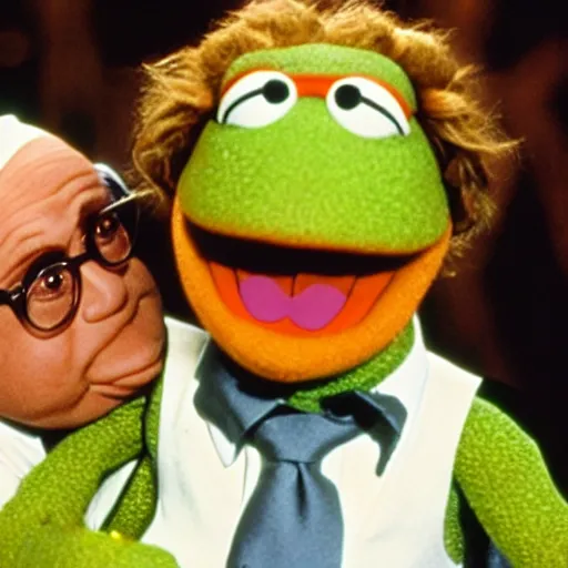 Prompt: danny devito as a muppet, movie still