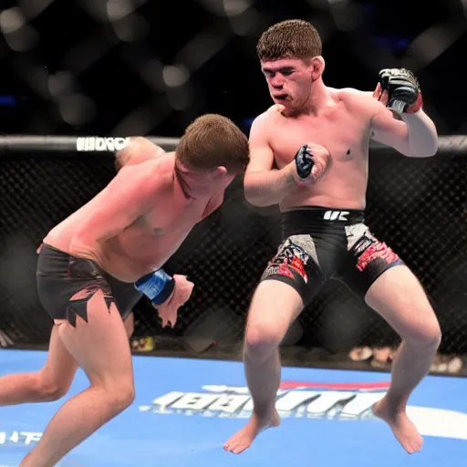 Image similar to Paddy Pimpblett knocking out Khabib Nurmagomedov, UFC, 4K details