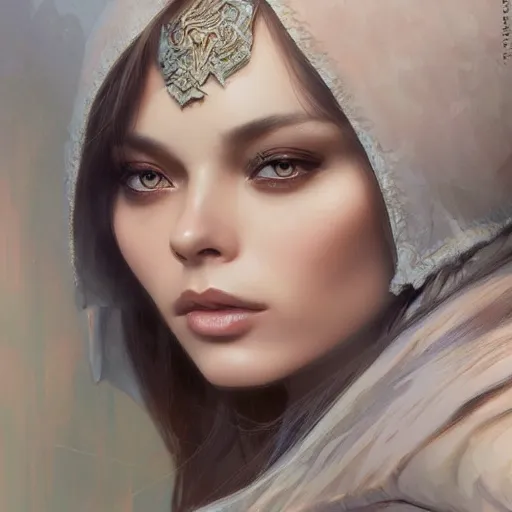 Prompt: beautiful young ornella muti, closeup, d & d, fantasy, intricate, elegant, highly detailed, digital painting, artstation, concept art, matte, sharp focus, illustration, art by artgerm and greg rutkowski and alphonse mucha