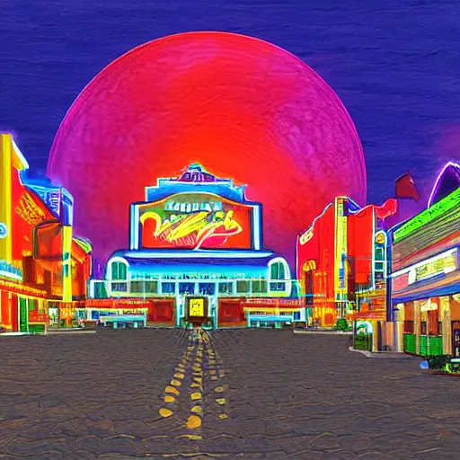 Prompt: Meet me tonight in atlantic city, digital art