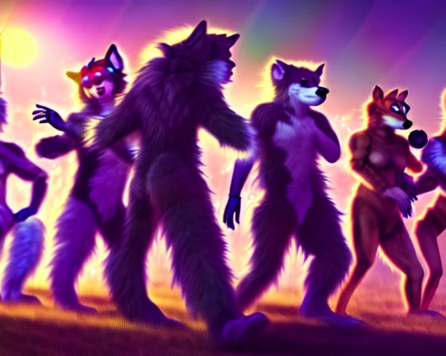 Image similar to high - resolution photograph from a nanopunk era furry fandom convention ( midwest furfest 2 0 4 7 ), taking place after the genetic revolution and singularity. photorealistic.