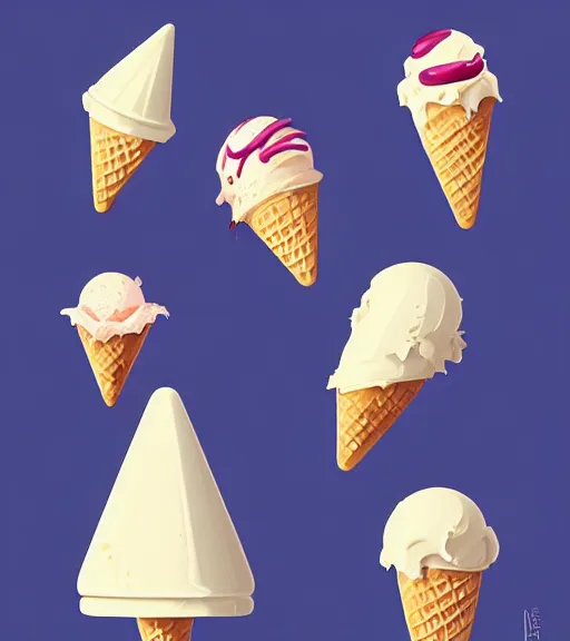 Prompt: icon stylized minimalist ice cream! cone rob lowe, loftis, cory behance hd by jesper ejsing, by rhads, makoto shinkai and lois van baarle, ilya kuvshinov, rossdraws global illumination
