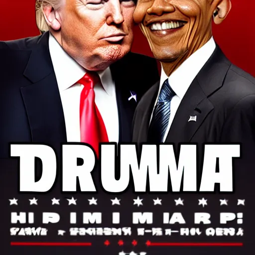 Prompt: donald trump, obama poster,