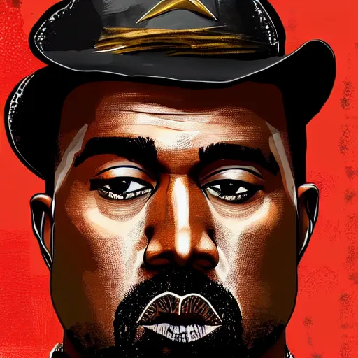 Image similar to kanye west in stephen bliss illustration red dead redemption 2 artwork of kanye west, in the style of red dead redemption 2 loading screen, by stephen bliss