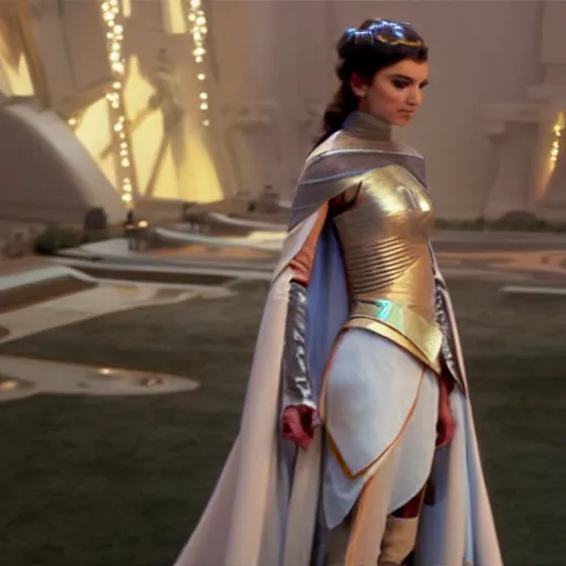 Image similar to victoria justice as princess padme in star wars episode 3, 8 k resolution, cinematic lighting, anatomically correct