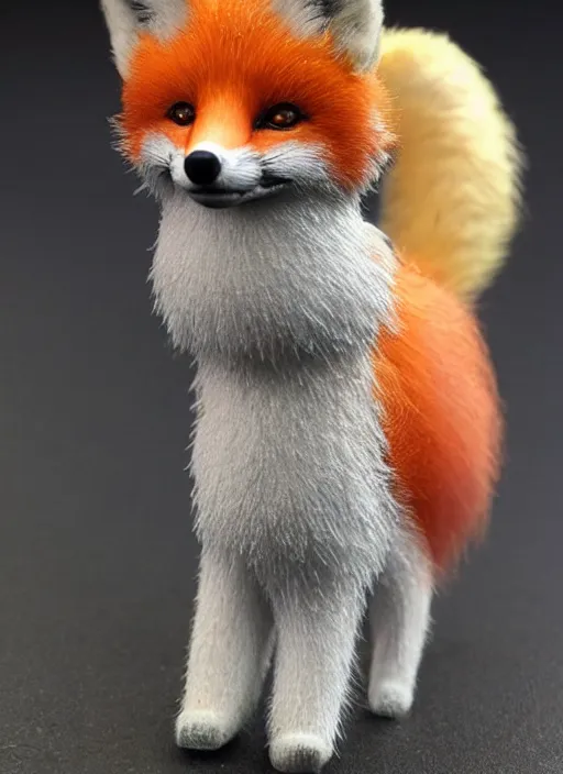 Image similar to 80mm resin detailed miniature of fluffy fox, Product Introduction Photos, 4K, Full body