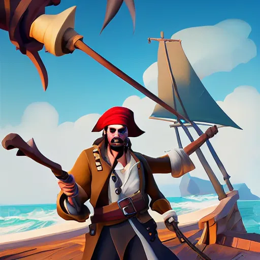 Image similar to painting jack the pirate on sea of thieves game avatar hero smooth face median photoshop filter cutout vector behance hd by jesper ejsing, by rhads, makoto shinkai and lois van baarle, ilya kuvshinov, rossdraws, illustration, art by ilya kuvshinov and gustav klimt