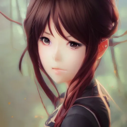 Image similar to an anime portrait of a cute girl by Stanley Artgerm Lau, WLOP, Rossdraws, James Jean, Andrei Riabovitchev, Marc Simonetti, and Sakimichan, trending on artstation