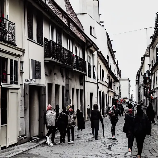 Image similar to people in a french street