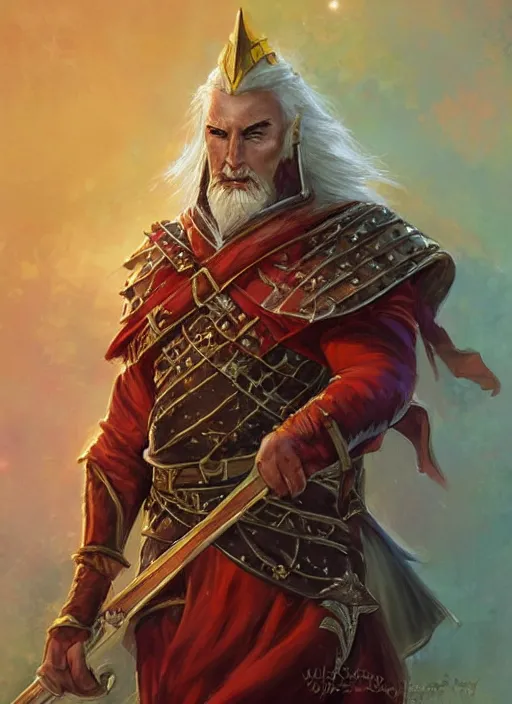 Image similar to royal guard, dndbeyond, bright, colourful, realistic, dnd character portrait, full body, pathfinder, pinterest, art by ralph horsley, dnd, rpg, lotr game design fanart by concept art, behance hd, artstation, deviantart, hdr render in unreal engine 5