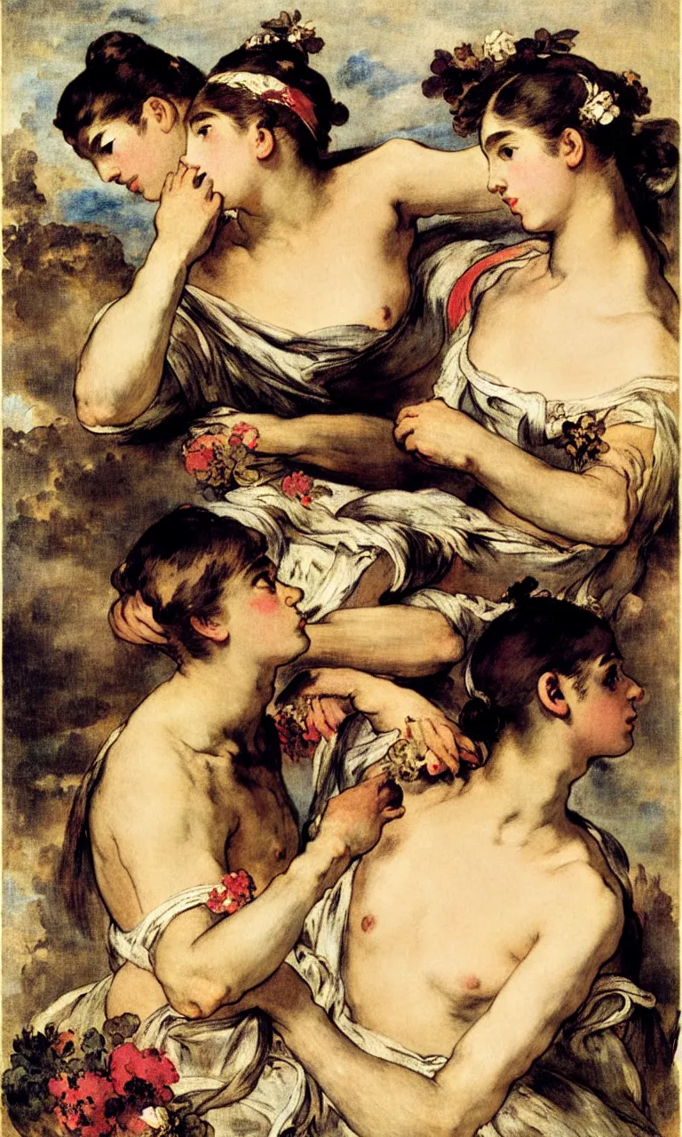 Image similar to fragrance advertising campaign by eugene delacroix, highly detailed, intricate