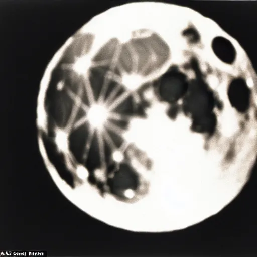 Image similar to bitcoin to the moon. a crater in background. ap photograph 1 9 8 5