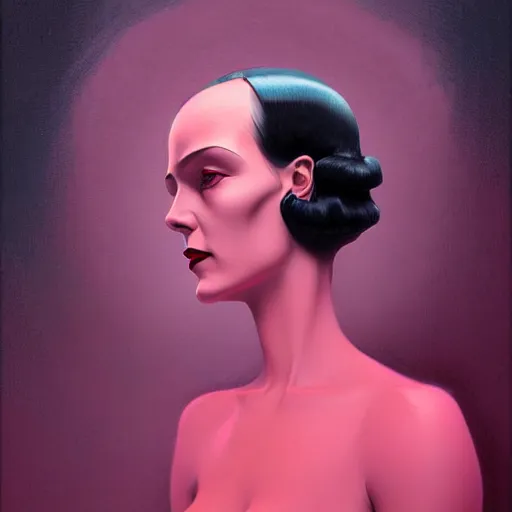 Prompt: concept portrait of woman from 2 0 s decade of xx century, dark atmosphere, lovecraftian background, lynchian atmosphere, film noir, concept art, art by kuvshinov ilya and zdislav beksinski and wayne barlowe