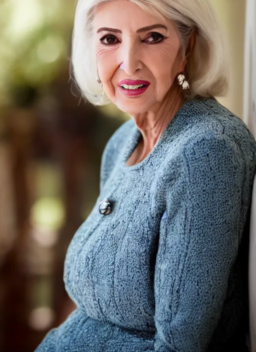 Image similar to dslr photo portrait still of 7 5 year old age 7 5 ivanka trump at age 7 5!!!, 8 5 mm f 1. 8