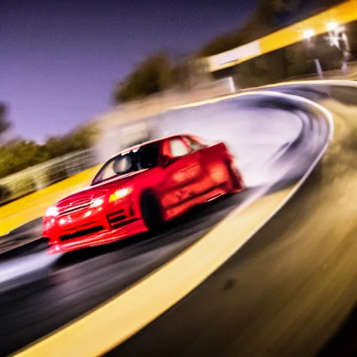 Image similar to JDM cars drifting on Carbon Canyon at night, high speed motion photography