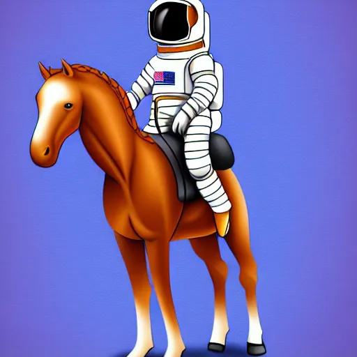 Prompt: a horse like a baby sits on the back of an astronaut - realistic, style by kezie demessance