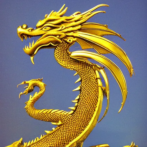 Image similar to A golden dragon