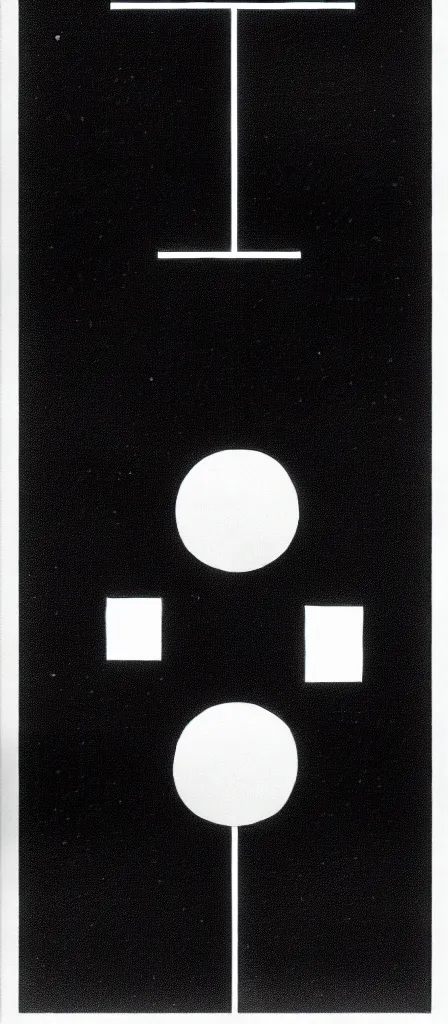 Prompt: minimal geometric tarot card by karl gerstner, black and white monochrome, bordered, centered, in frame, 8 k scan