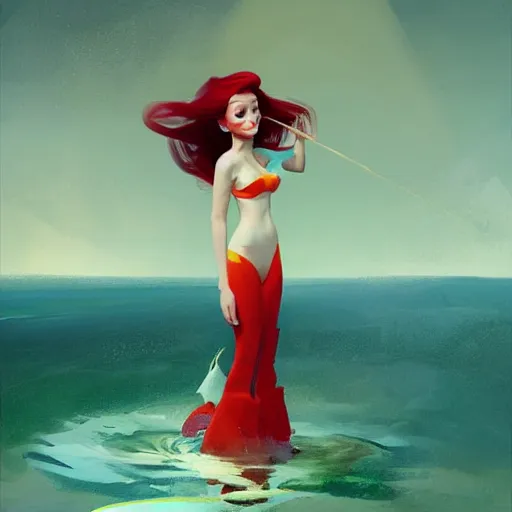 Prompt: Disney's Ariel, artwork by Sergey Kolesov, arstation,