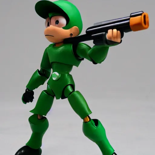 Prompt: sniper joe from megaman as an action figure