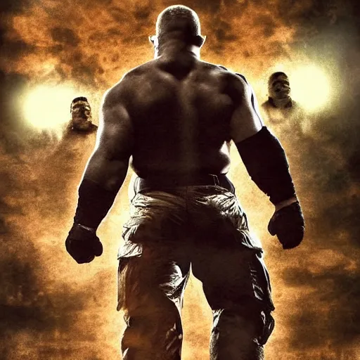 Prompt: brock lesnar as chris redfield, artstation hall of fame gallery, editors choice, #1 digital painting of all time, most beautiful image ever created, emotionally evocative, greatest art ever made, lifetime achievement magnum opus masterpiece, the most amazing breathtaking image with the deepest message ever painted, a thing of beauty beyond imagination or words, 4k, highly detailed, cinematic lighting