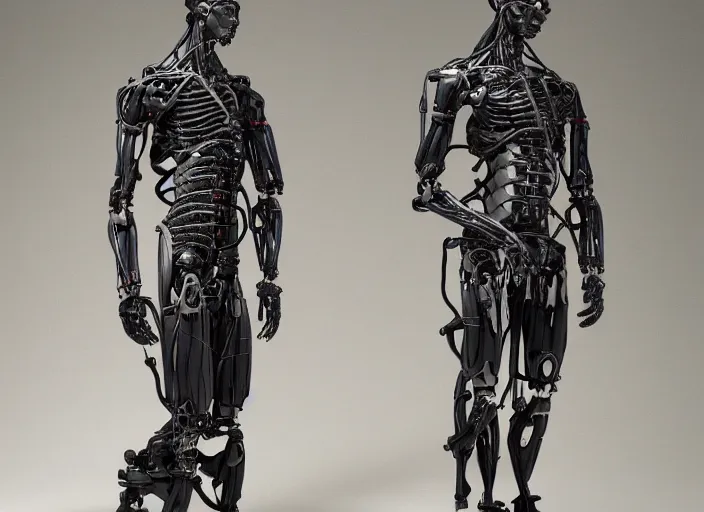 Image similar to a sculpture of full body anatomical cyborg