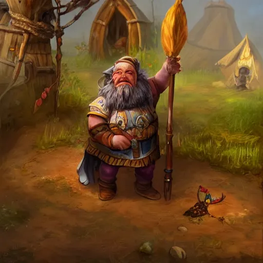 Image similar to Dwarf baron in a gypsy camp