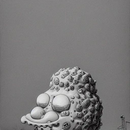 Image similar to spongebob by zdzisław beksiński