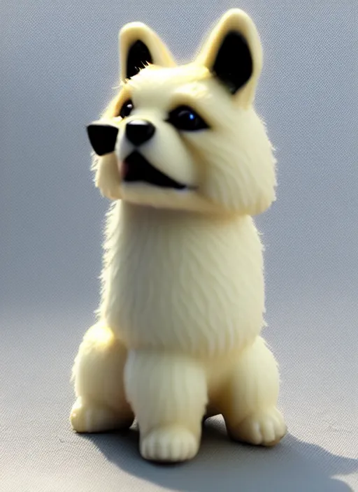 Image similar to 80mm resin detailed miniature of cute fluffy dog, Product Introduction Photos, 4K, Full body, simple background