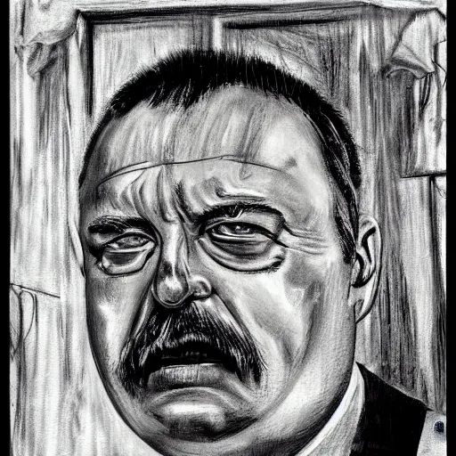 Prompt: Portrait of Igor Ivanovich Strelkov in artstyle of H. R. Giger