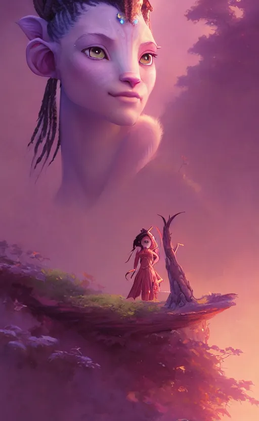 Image similar to highly detailed portrait of beautiful princess in avatar, stephen bliss, unreal engine, fantasy art by greg rutkowski, loish, rhads, ferdinand knab, makoto shinkai and lois van baarle, ilya kuvshinov, rossdraws, tom bagshaw, global illumination, radiant light, detailed and intricate environment