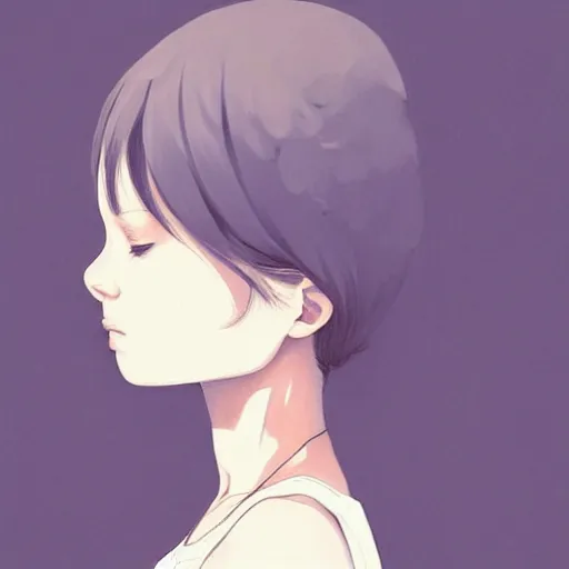 Image similar to artwork of misty williams, by range murata, face, eyes, skin, hair, shoulders, tank top, intricate, beautiful, serene, majestic, detailed, ultra, mega, super, visable sound waves, trending on pinterest, vsco, instagram