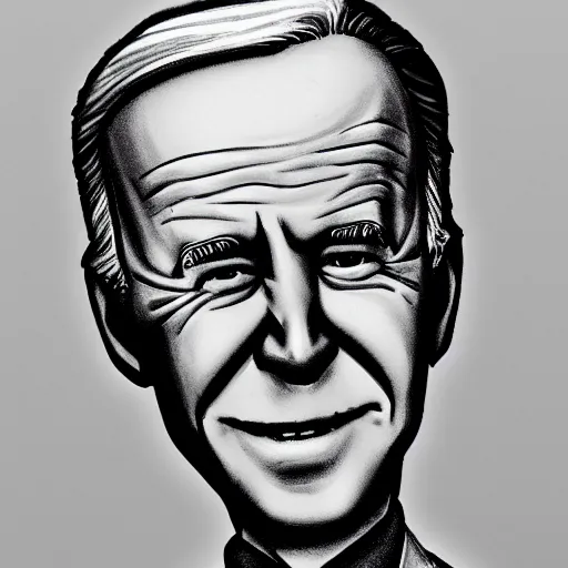 Image similar to drawing of joe biden in the style of corpse bride