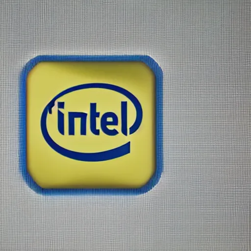 Prompt: a blurry intel logo rotated slightly, fuzzy. unclear
